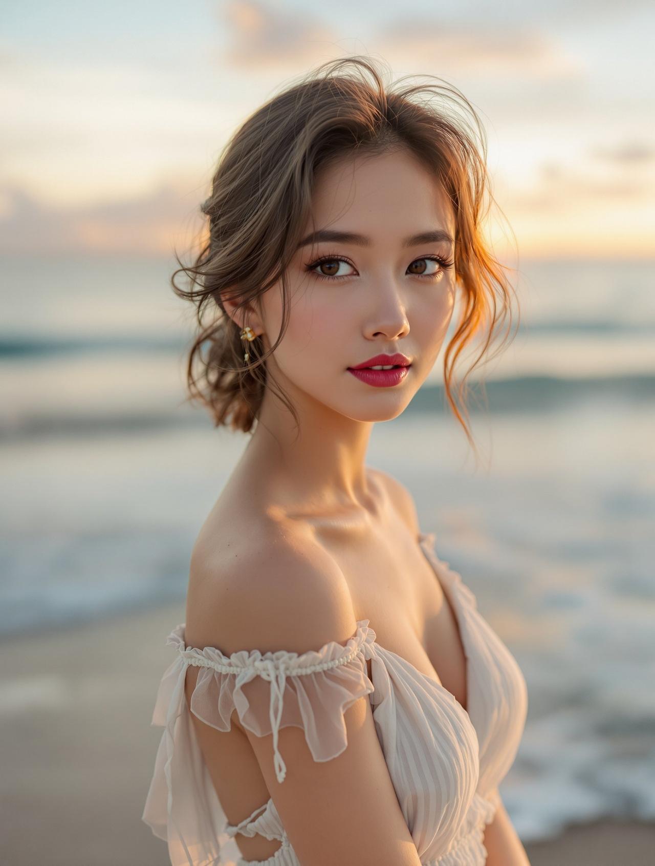美女人体艺术写真校服：走廊回眸
